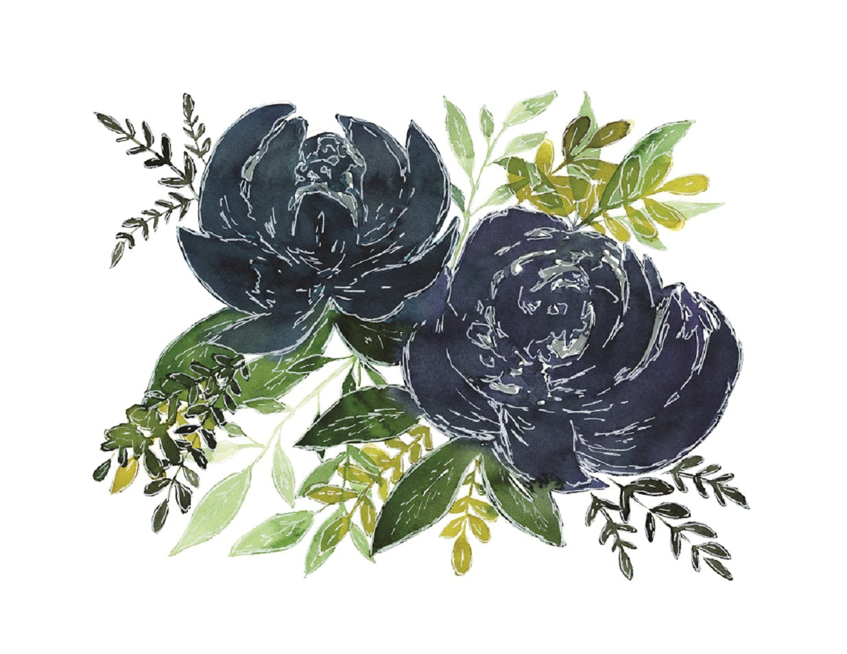 Navy Blue Floral